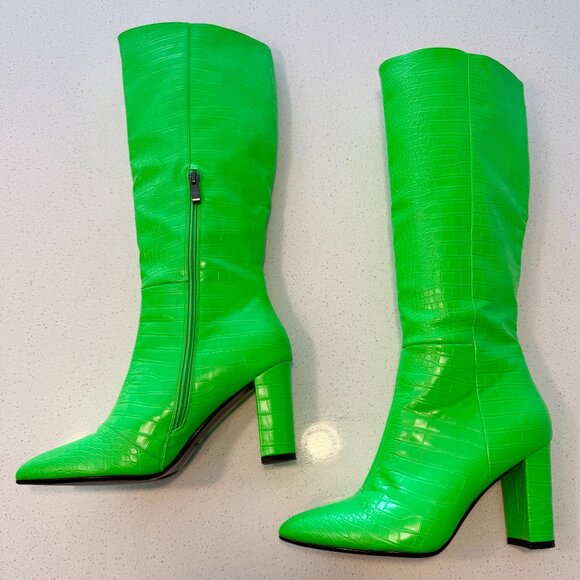 Modatope Green Knee High Boots - Picture 6 of 6